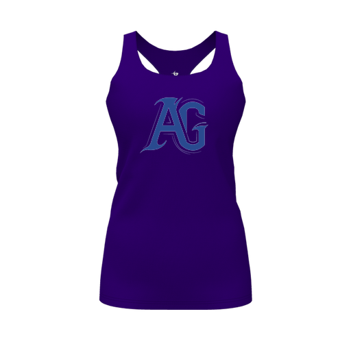 [CUS-DFW-RCBK-PER-PUR-FYS-LOGO2] Decker Racerback Tank Top (Female Youth S, Purple, Logo 2)