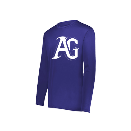 [222822.747.XS-LOGO1] Men's LS Smooth Sport Shirt (Adult XS, Purple, Logo 1)