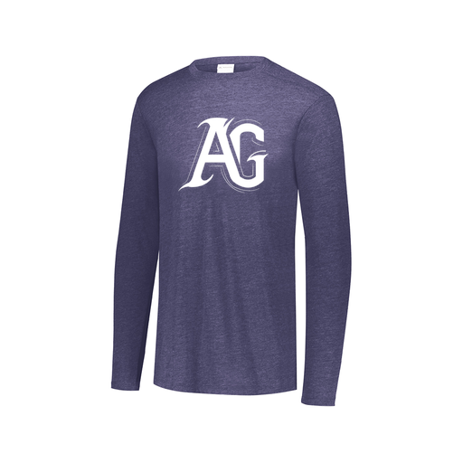 [FTLCUBNV-AXS-LOGO1] Decker Men's Tri-Blend T-Shirt - Long Sleeve (Adult XS, Navy, Logo 1)