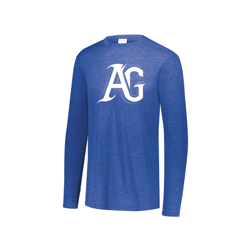 [FTLCUBRY-YS-LOGO1] Decker Youth Tri-Blend T-Shirt - Long Sleeve (Youth S, Royal, Logo 1)