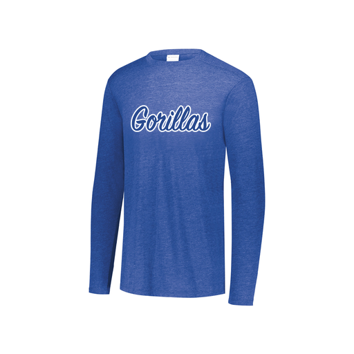 [FTLCUBRY-YS-LOGO3] Decker Youth Tri-Blend T-Shirt - Long Sleeve (Youth S, Royal, Logo 3)